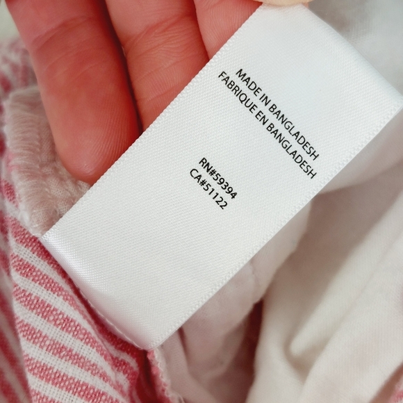 BeachlunchLounge Collections Linen Pink White Pin Stripe Pants P6614 - Picture 9 of 10